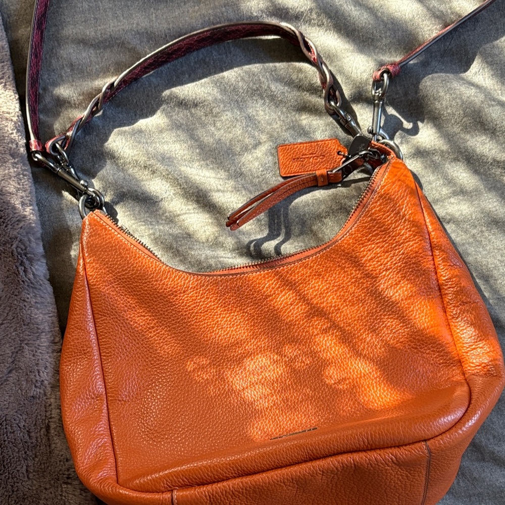 Coach Orange Leather Shoulder Bag
